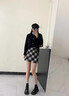 雪茜曼毛呢格子半身裙女2025年秋冬季新款高腰顯瘦a字包臀短裙子 曬單實(shí)拍圖