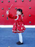 G.duck小黃鴨童裝拜年服女童連衣裙冬季兒童新年衣服女寶寶元旦表演服裝 紅色 90 建議80-90cm1歲半-2歲 曬單實(shí)拍圖