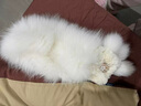 璇醇雙面編織皮草獺兔毛圍巾女士狐貍毛套口真毛毛流蘇圍脖 米色 曬單實(shí)拍圖