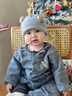 XELECPOCKET嬰兒帽子秋冬季0-3-12個(gè)月小月齡滿(mǎn)月帽新生嬰幼兒寶寶防風(fēng)胎帽 【灰色】小兔標套頭帽 均碼 【頭圍38-46cm】 曬單實(shí)拍圖