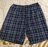 浪莎100%純棉格子睡褲男士夏季沙灘褲寬松五分大碼大褲衩休閑家居短褲 黑條 3XL 【適合體重160-190斤】 曬單實(shí)拍圖