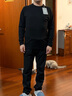 高坡100%美利奴羊毛男女士秋冬季運動(dòng)休閑保暖打底衫 黑色 男士運動(dòng)款 M 曬單實(shí)拍圖