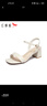 紅蜻蜓女鞋夏季法式氣質(zhì)高跟鞋一字帶粗跟通勤露趾女涼鞋WLK24217米色38 曬單實(shí)拍圖