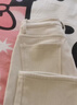 棉致加絨加厚高腰直筒牛仔褲女秋冬季新款小個(gè)子寬松顯瘦闊腿休閑褲子 C122米白色【加絨高品質(zhì)】 L 105-115斤 曬單實(shí)拍圖