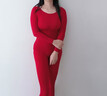 貓人（MiiOW）本命年紅色秋衣秋褲套裝女新娘結婚超薄款肌底衣發(fā)熱打底保暖內衣 中國紅 L 【推薦體重：80-120斤】 曬單實(shí)拍圖
