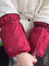 途尊秋冬新款短款成人女士防污袖套袖頭家用耐臟羽絨服護袖學(xué)生手袖 流光滿(mǎn)天星：酒紅 曬單實(shí)拍圖