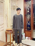 莫代爾男士純棉睡衣男款春秋款長(cháng)袖男生套裝氣場(chǎng)家居服春秋季款2025新款 主圖款ZX5011男深灰圖標字母ABC L 不起球/不褪色 曬單實(shí)拍圖