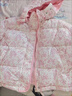 G.duck童裝女童棉服中長(cháng)款保暖加厚兒童外套秋冬裝燈芯絨碎花中大童棉衣 粉色 140 （建議身高130cm 10-11歲）cm 曬單實(shí)拍圖
