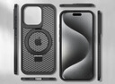 熱火適用蘋(píng)果15手機殼 iPhone 15磁吸殼 MagSafe冰環(huán)支架保護套磨砂夏天蜂窩散熱透氣-灰色 曬單實(shí)拍圖