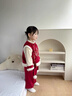 班喜迪兒童漢服套裝冬裝新款女寶寶周歲禮服男童秋冬季國風(fēng)唐裝拜年衣服 紅色 90 曬單實(shí)拍圖