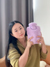JCZS德國品牌暖水袋注水式熱敷專(zhuān)用暖手被窩專(zhuān)用暖手袋毛絨熱敷袋暖寶 香芋紫【升級防爆內膽1000ml】送兔絨套 曬單實(shí)拍圖