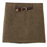 朗姿純羊毛法式復古短款裙子短裙冬季新款a字氣質(zhì)高腰半身裙女 卡其綠色 M 曬單實(shí)拍圖