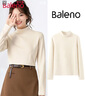班尼路（Baleno）半高領(lǐng)磨毛薄絨修身打底衫女2025秋冬季新款親膚舒適保暖內搭上衣 曬單實(shí)拍圖