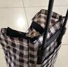 美納美買(mǎi)菜車(chē)手拉車(chē)老年人購物車(chē)購物袋手提袋拖包伸縮兩用帶輪買(mǎi)菜神器 黑白方格【加粗拉桿耐磨水晶輪】 曬單實(shí)拍圖