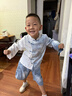 旗鉑漢服男童春秋兒童新中式國風(fēng)古風(fēng)唐裝 鴻影長(cháng)袖（僅上衣） 130 曬單實(shí)拍圖