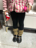 京厽女童連褲襪加絨加厚冬天保暖褲套兒童打底褲冬款寶寶小孩光腿神器 灰色+白色針織拼接打底褲加絨加厚 90 cm 褲長(cháng)90cm (建議身高125-135c 曬單實(shí)拍圖