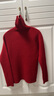 恒源祥重磅高領(lǐng)加厚羊毛衫女套頭坑條毛衣寬松翻領(lǐng)純羊毛針織打底衫 酒紅色 L (100-110斤穿) 曬單實(shí)拍圖