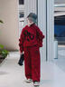 女童衛衣套裝秋季2025新款兒童韓系穿搭大童女孩洋氣秋裝運動(dòng)衣服 紅色加絨套裝【升級版-加絨上衣+加絨褲子】 150 曬單實(shí)拍圖