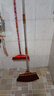 七威家用不沾頭發(fā)掃把掃帚大掃把加長(cháng)不銹鋼長(cháng)柄魔法軟毛塑料笤帚單個(gè) 亮啡色C款（40cm*140cm) 曬單實(shí)拍圖