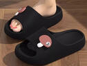踩屎感拖鞋女2026夏季室內居家用浴室洗澡防滑不臭腳情侶涼拖鞋男 磨菇笑臉-厚底踏屎感#炭黑升級 25.5-40-41碼【適合39-40腳】 曬單實(shí)拍圖
