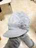 察今帽子女冬連體帽中老年人媽媽加絨厚毛線(xiàn)帽奶奶騎車(chē)保暖防風(fēng)帽圍脖 五瓣花連體款-灰色 曬單實(shí)拍圖
