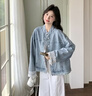 JRET牛仔外套女花邊拼接秋冬2025新款休閑超火韓系穿搭夾克上衣女 2911-門(mén)邊袖口外套- S 【80-100斤】 曬單實(shí)拍圖