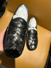 維絲圖西品牌編織豆豆鞋男夏季新款真皮樂(lè )福鞋套腳薄款軟底休閑皮鞋 黑色 38 曬單實(shí)拍圖