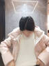雪中飛羽絨服女短款馬卡龍色連帽面包服2025冬新款廓形顯瘦保暖 藕粉色|8873 L /165/88A 曬單實(shí)拍圖