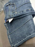 新款小個(gè)子高腰復古彎刀牛仔褲女2025秋冬季寬松顯瘦直筒闊腿褲 復古藍九分尺碼偏大一碼 加絨 L 曬單實(shí)拍圖