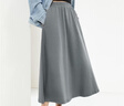 佐丹奴裙子女新款純棉純色簡(jiǎn)約風(fēng)大裙擺松緊腰a字半身裙05465465 06別致灰 XL 曬單實(shí)拍圖