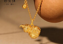世紀緣黃金吊墜女足金古法牡丹葫蘆福祿項鏈掛墜生日禮物送女友 5.85g 曬單實(shí)拍圖