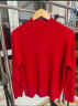 恒源祥厚款保暖純羊毛衫女裝秋冬新款半高領(lǐng)套頭毛衣女裝純色打底針織衫 棗紅 （半高領(lǐng)） L /170/92A 曬單實(shí)拍圖