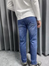 AEMAPE蘋(píng)果高端牛仔褲男士春秋款男褲新款寬松直筒彈力休閑新塘長(cháng)褲子男 602藍色 32 腰圍2尺5適合140斤左右 曬單實(shí)拍圖