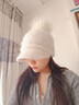 卡蒙（Kenmont）羊駝毛混紡褶皺云朵貝雷帽女2025新款顯臉小毛線(xiàn)帽秋冬堆堆帽9574 曬單實(shí)拍圖