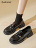 達芙妮黑色小皮鞋女單鞋2025新款通勤工作秋季英倫風(fēng)平底jk樂(lè )福鞋 曬單實(shí)拍圖
