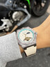 艾奇（EYKI）手表男款全自動(dòng)鏤空機械男士手表學(xué)生夜光潮流品牌腕表送男友禮物 米藍碰撞-米白色 曬單實(shí)拍圖