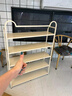 竹山下鞋架小型入戶(hù)門(mén)口多層家用金屬簡(jiǎn)易貓兒鞋子收納架入戶(hù)玄關(guān)置物架 【奶油白】三層45cm 曬單實(shí)拍圖