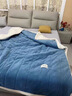 JCZS德國品牌毛毯加厚冬季法蘭珊瑚絨沙發(fā)蓋毯子牛奶羊羔絨秋冬被子床 貝貝絨-藍灰+白【3層加厚 保暖抗寒】 (加大單人毯)180x200cm【親膚柔軟 保暖不 曬單實(shí)拍圖