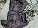 佰藍嬌羽絨服女短款2025冬季新款高端時(shí)尚洋氣質(zhì)格子拼接90鴨絨加厚外套 咖色 M 曬單實(shí)拍圖