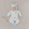 嬰兒秋冬款加絨厚睡衣冬季小月齡寶寶連體衣服珊瑚絨保暖內衣睡袋 【雙層護肚】咖色 66cm ：3-6個(gè)月 體重：11-15斤 曬單實(shí)拍圖