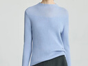 LILY2025冬新款女裝半高領(lǐng)修身彈力氣質(zhì)100%羊毛針織衫毛衣打底衫 401藍色 L 曬單實(shí)拍圖