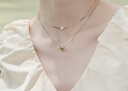 AJIDOU阿吉豆項鏈女款通勤雙層疊戴愛(ài)心仿珍珠吊墜小眾設計鎖骨鏈送女友 曬單實(shí)拍圖