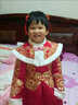 葉余漢服女童冬裝連衣裙中國風(fēng)古裝裙子加厚寶寶拜年服冬季 紅色加絨配云肩+頭飾 無(wú)珠鏈 110 建議25-29斤 曬單實(shí)拍圖