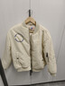馬登工裝美式MA1飛行員夾克棉服版男士秋冬保暖外套bomber棒球服棉衣 米杏色 S 曬單實(shí)拍圖