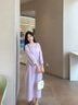 梵希蔓復古圓領(lǐng)萊賽爾連衣裙女2026年春季新款法式收腰氣質(zhì)長(cháng)裙子 M8257 淺紫色 L 曬單實(shí)拍圖