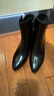 達芙妮肌理感休閑靴2025春秋款短靴女歐美英倫風(fēng)尖頭粗跟百搭靴子女 黑色單里 37 曬單實(shí)拍圖