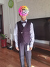 羅蒙兒童禮服男童西裝套裝英倫風(fēng)男寶生日宴西服花童演出服 藏青色110 曬單實(shí)拍圖