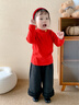 嘟嘟家兒童打底衫拜年服冬款寶寶長(cháng)袖t恤冬裝男童過(guò)年衣服女童新年童裝 紅色 100 曬單實(shí)拍圖