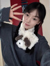 桂岐可愛(ài)小狗圍脖女秋冬季保暖毛絨絨圍巾加厚少女心小清新款脖套韓版 可愛(ài)狗狗圍巾【米色 80*13cm】 曬單實(shí)拍圖