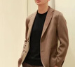 皮爾卡丹（pierre cardin）2026秋冬季西服雙面呢休閑男士小西裝毛呢外套呢子短款大衣 卡其色M882 M 【90-110斤】 曬單實(shí)拍圖